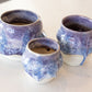 Set of Three Medium Decorative Pots - Violets, Blues, & Creams