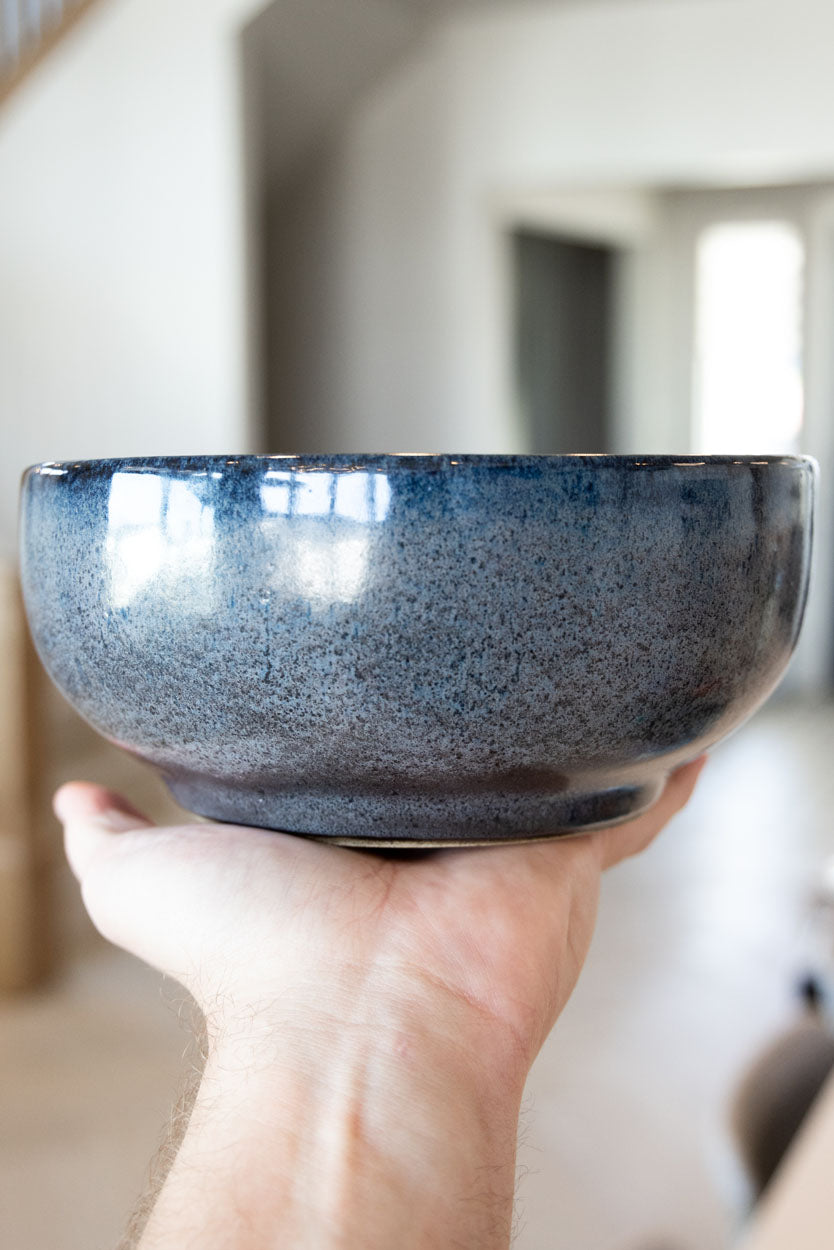 Large Decorative Bowl: Bronze, Black, & Blue
