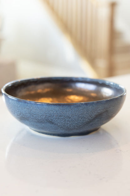 Medium Dark Blue & Antique Bronze Effect Bowl