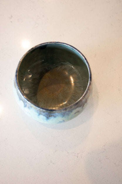 Decorative Bowl/Pot: Sage Green, Darks, & Tans