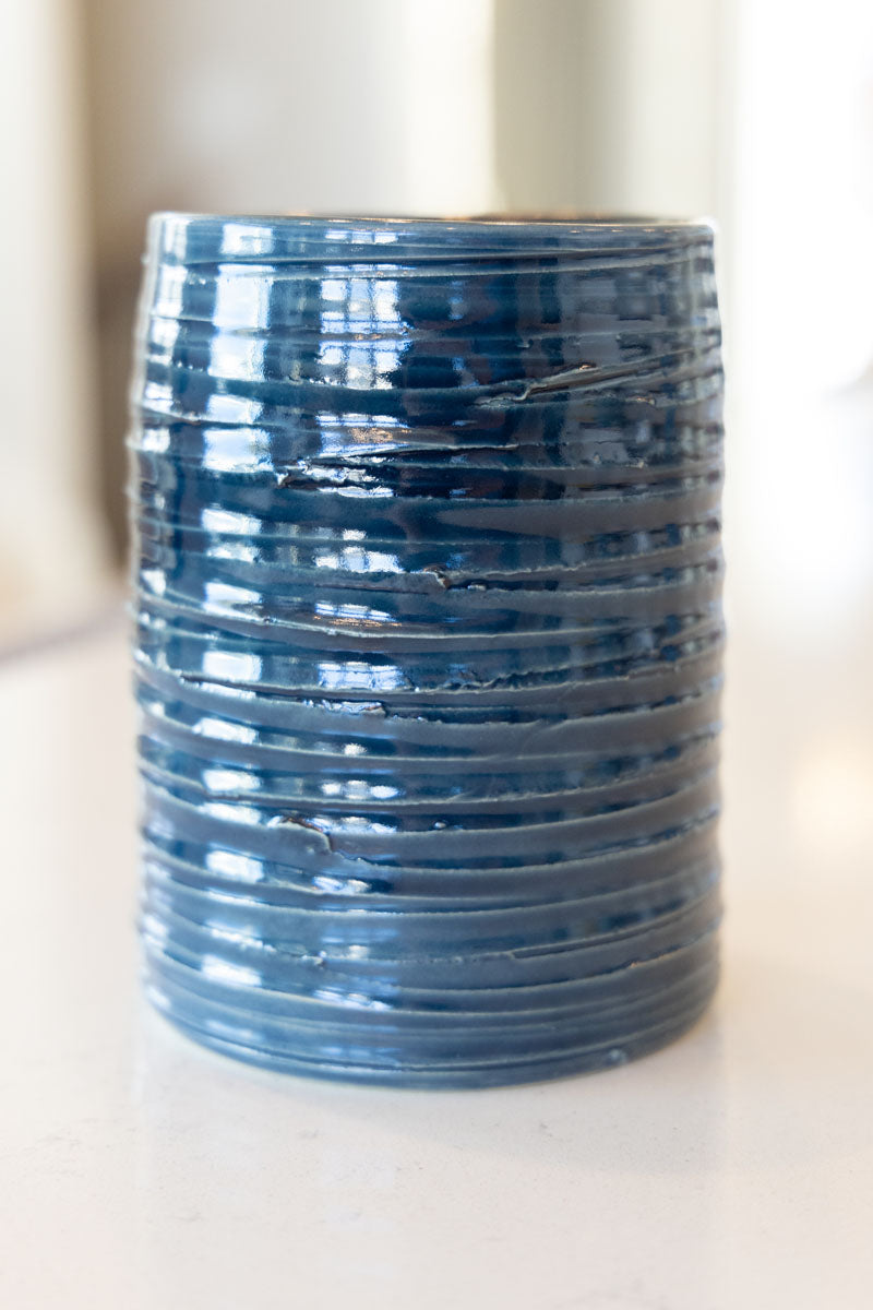 Medium/Large Textured Contemporary Vase (Midnight Blues & Blacks)