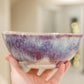 Medium-Large Serving Bowl - Creamy Whites and Orchid Purples (Premium)