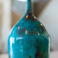 Contemporary Skinny-Neck Pot: Turquoise & Red Copper