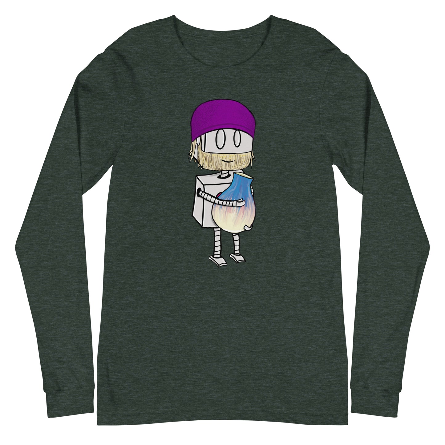 "Adorable Robot" Long-Sleeve Shirt (Bearded Potter with Beanie Version)