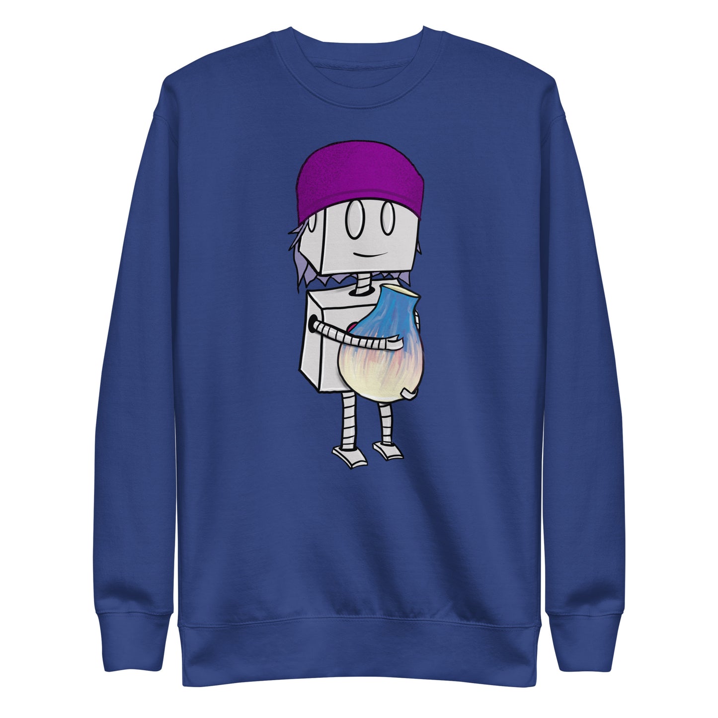 "Adorable Robot" Unisex Crewneck Sweatshirt (Beanie & Pottery Version)