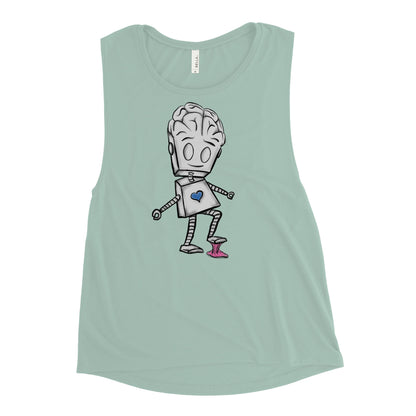 "Adorable Robot" Ladies Tank Top (Balance of Heart & Mind Version)